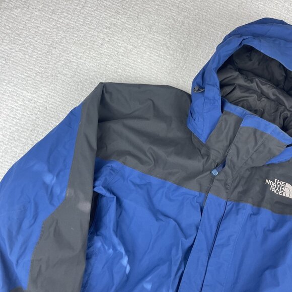 Vintage Y2K The North Face Shell Jacket Men L Blue/Grey Full Zip Hyvent Hooded - Picture 3 of 16